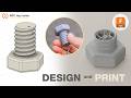 Designing a 3D Bolt Shaped Keychain with NFC tag  #tutorial + timelapse #3dprinting