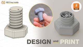 Designing a 3D Bolt Shaped Keychain with NFC tag #tutorial + timelapse #3dprinting