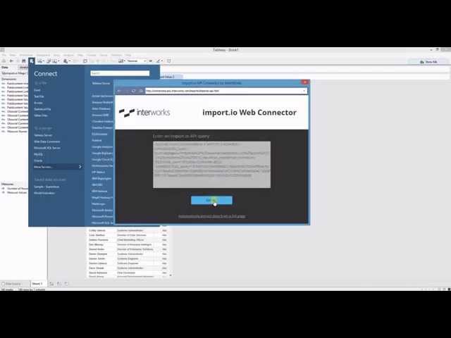 Import.io Web Connector for Tableau Demo