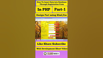 How To Insert Record into Database using PHP l Part-1 l Web Development Short video ll BlueJ l MySQL