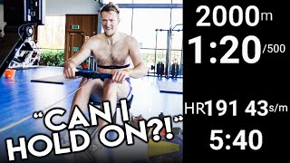 Cameron Buchan 5:53 2km ERG TEST - Real Time Tips 2