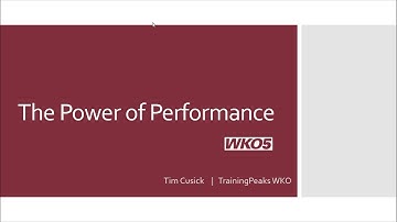 WKO5: The Power of Performance
