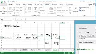 Hitting a set target with constraints SOLVER