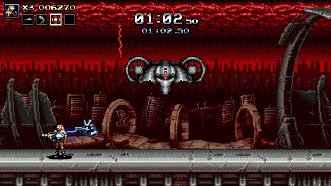 Blazing Chrome - Mission 1-2 speedrun route [v1] (Hardcore difficulty)