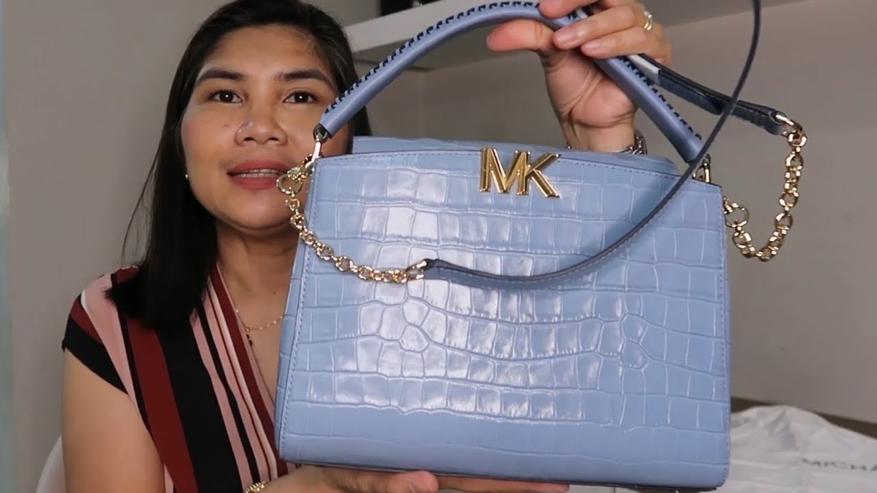 UNBOXING: MICHAEL KORS KARLIE CROC EMBOSSED LEATHER SATCHEL - YouTube