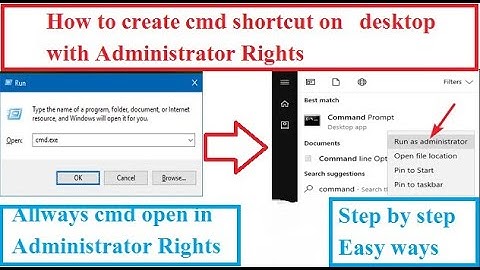 create a cmd prompt shortcut on desktop with Administrator Rights | how to open command with admin