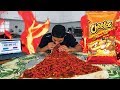 EATING WORLDS LARGEST FLAMING HOT CHEETOS PIZZA SLICE