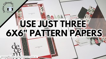 Scrapbook With 6x6 Papers - just 3 sheets on a 12x12 double page layout