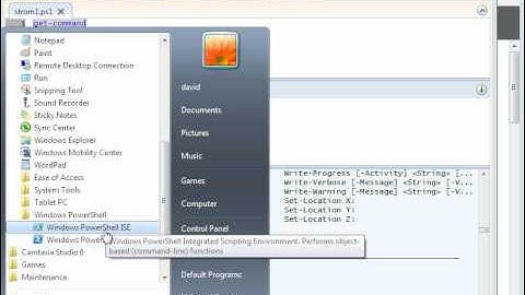 Using Windows 7 PowerShell Scripting Environment