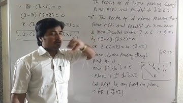Lec22 Line and Plane : Equation of plane passing through given point and parallel to two vectors