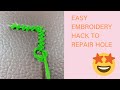 🔥How to Repair a Small Hole in your Clothes Embroidery Hack Pt12 Réparez vos vêtements