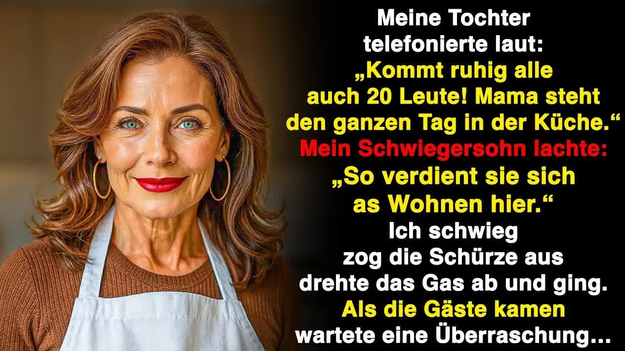 Meine Tochter： „25 oder 30 Leute, egal  Du hast Zeit, koch!“ Ich zog die Schürze aus und…