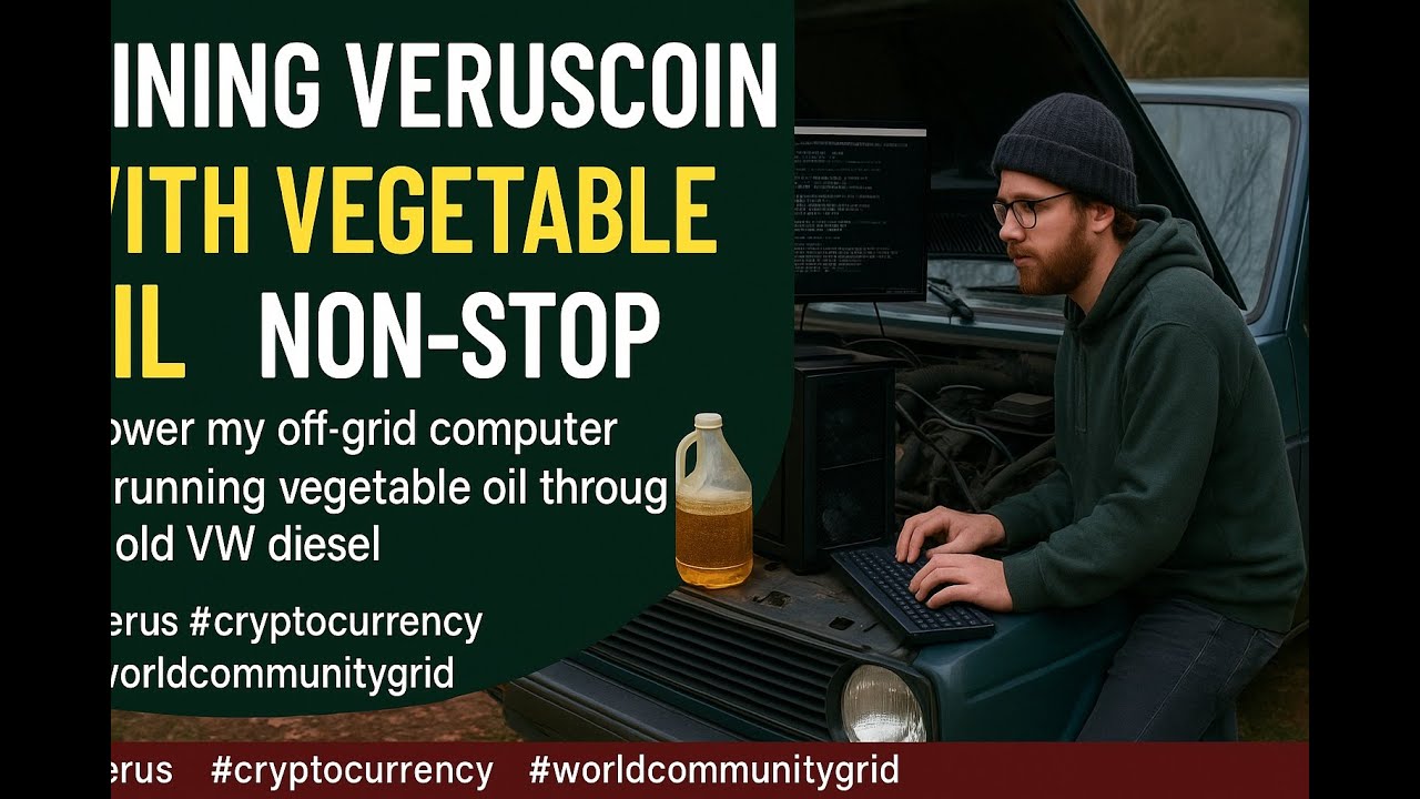 ⚡ Off-Grid Crypto Mining Powered by Vegetable Oil VW! | VerusCoin + World  Community Grid