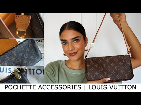 LOUIS VUITTON POCHETTE ACCESSOIRES NM REVIEW WITH MOD SHOTS AND