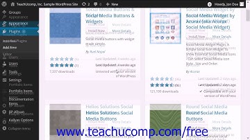 WordPress 4.0 Training Tutorial Installing a Social Media Button Plugin