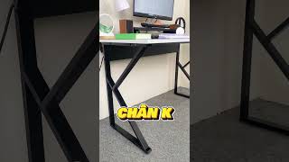 Bàn làm việc chữ K Chân đen Mặt trắng 