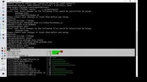 Please commit your changes or stash them before you merge.