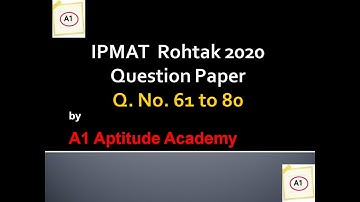 IPMAT Rohtak Question Paper Q  No  61 to 80