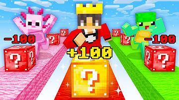 Cheating With +100 LUCKY BLOCKS in a LUCKY BLOCK RACE in Minecraft!