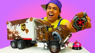 Limpeza de Ferrugem: O Mecânico de Brinquedos Salva o Caminhão Baú! Vídeo infantil.