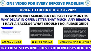 BIG UPDATE FROM INFOSYS | INTERVIEW NOT SCHEDULED | HAVE backlog problem | RESULT PENDING |WATCH NOW