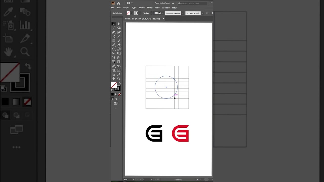 GE Letter Logo Illustrator Tutorial - logodesigner #logodesigns #logodesigners #LetterLogo #monogram