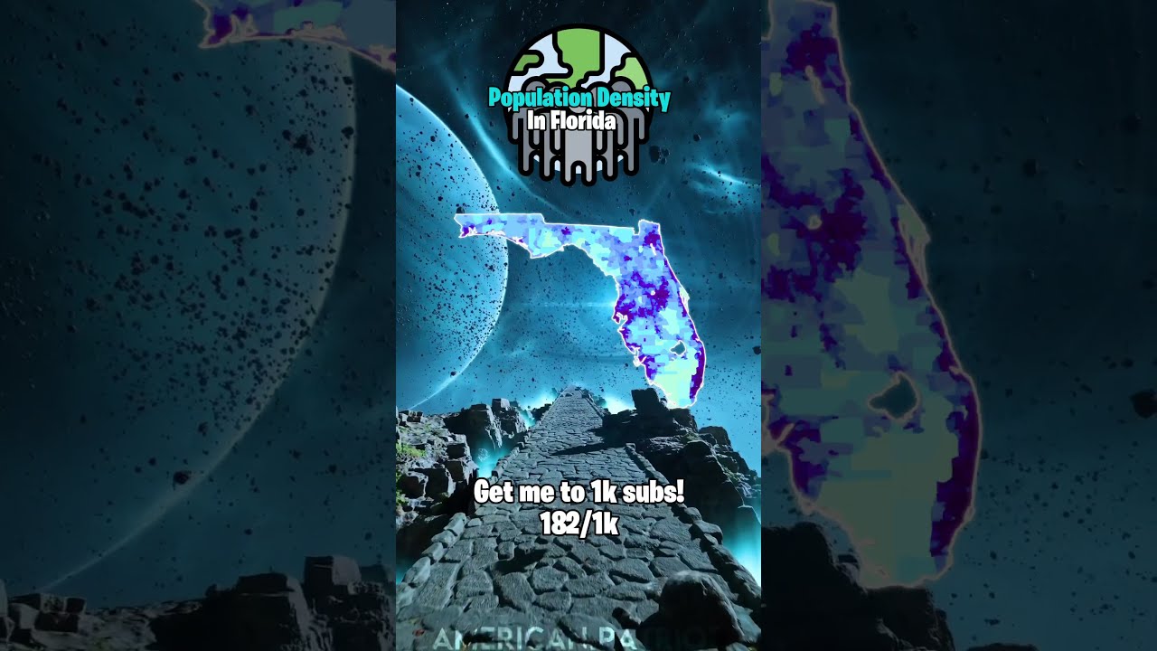 Population Density in Florida | #shorts #mapping #usstates #usa #florida #populationdensity