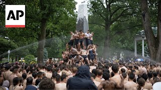 WATCH: US Naval Academy students complete annual monument climb