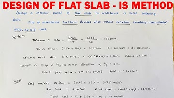 design of flat slab | interior panel of flat slab | limit state method | design of RC elements | DRC