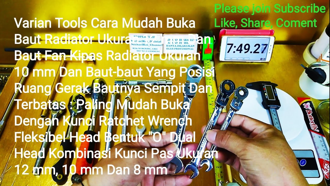 Tang Radiator Buka varian tools cara cepat buka baut RADIATOR 12 mm Baut FAN Kipas ...