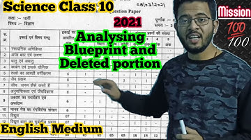 MP board blueprint 2021 class 10 english medium | Science Final blueprint 9/03/2021 |Deleted portion