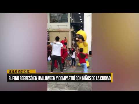 Rufino regresó en halloween y compartió con niños de la ciudad