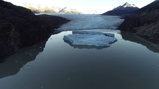 Chile Two Icebergs Break Off From A Glacier In Patagonia