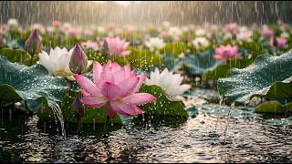 Gentle Rain on Lotus Flowers 🌧️ Soft Piano & Rain Sounds for Sleep, Study & Deep Relaxation screenshot 5