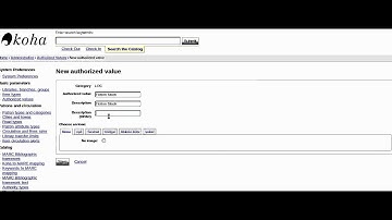 Authorized values in Koha