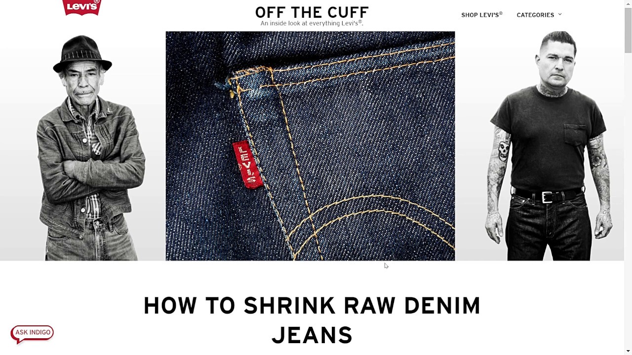 Levis Off the Cuff How to Shrink Your Levis - Tips and Tricks - YouTube