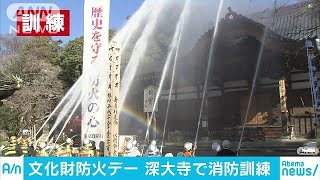「文化財防火デー」　深大寺で文化財を守る消防訓練(18/01/26)