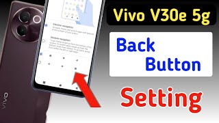 Vivo v30e 5g back button setting/Vivo v30e 5g back button change/Vivo v30e 5g navigation gesture