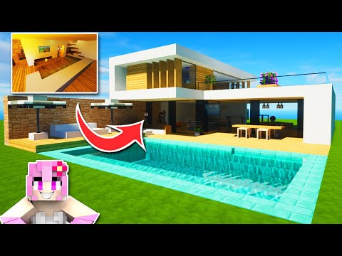 Casa moderna mediterránea con resort en Minecraft #54 | Tutorial de decoración | P 2/2 @MiroteyBlancana
