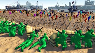 Can Green Army Men Hold BEACH DEFENSE vs ALL ARMY MEN!? - Men of War: Army Men Mod screenshot 1