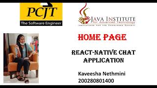 React Native Chat App Home Page Explanation | 1st Year | Java Institute