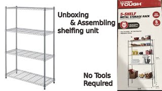 how to assemble shelving racks with no tools required: Hyper tough unboxing 5 shelf storage rack.