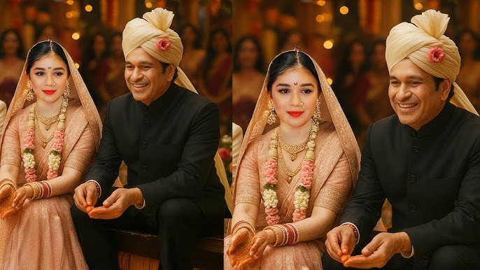 Sachin Tendulkar's Daughter Sara Tendulkar's Grand Entry with Sachin at her grand Wedding in Mumbai