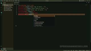 how to find the exact age using python language | python prog language | @ProgrammingSkill200