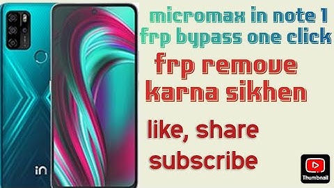 Micromax in note 1 frp bypass one click by unlock tool  !!