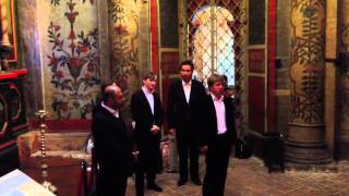 Mens Group Singing In St. Basils In Moscow
