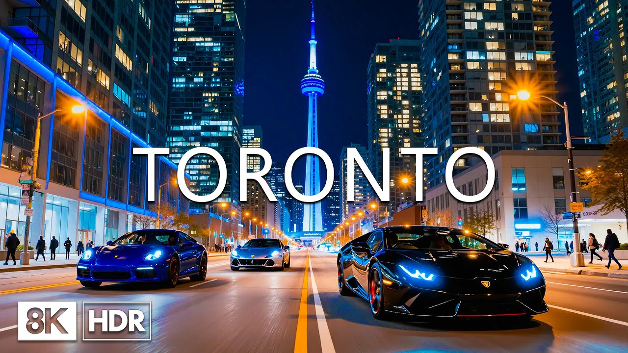 Toronto 2026 8K 🇨🇦 Iconic CN Tower, Opulent Financial District & Massive Glass Skyscrapers