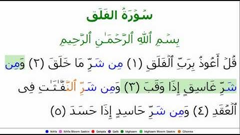 113 Sura Al-Falaq (Arabic: سورة الفلق‎ ) (Dawn, Daybreak)
