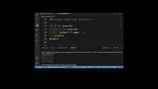 rectangle star patterns|for loop star patterns |python3 star pattern|rectangle pyramid shape|#shorts
