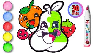 Drawing, Painting, Coloring 8 Delicious Fruits for Kids. Learn how to draw